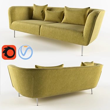 Maja Fabric Sofa - Stylish and Comfortable 3D model image 1 