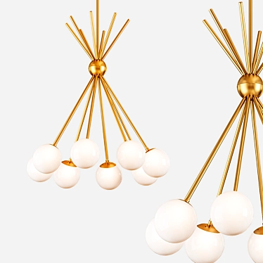 Luxor Brass Sputnik Chandelier 3D model image 1 