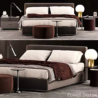 Minimalist beauty: Minotti Powell Bed 3D model image 1 