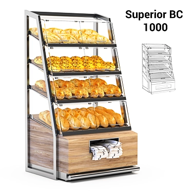Superior Bread Display Rack 3D model image 1 