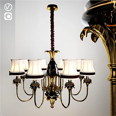 Elegant 8-Light Lucea Chandelier 3D model image 1 