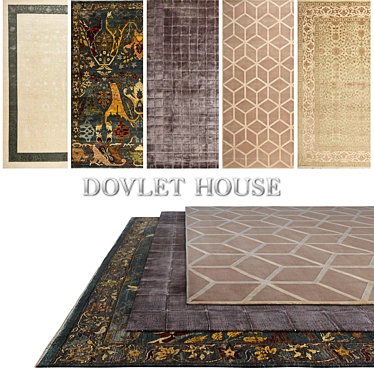 DOVLET HOUSE 5-Piece Carpets (Part 297) 3D model image 1 