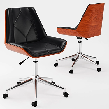 Adjustable Wood Office Chair 3D model image 1 