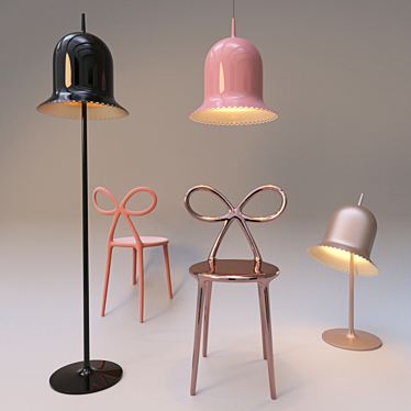 qeeboo RIBBON CHAIR, moooi LOLITA LAMP