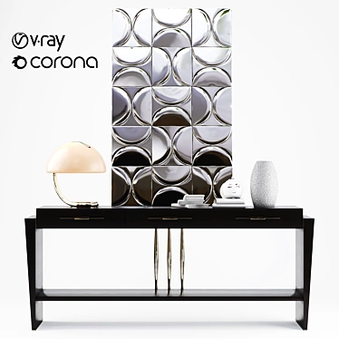 Tiffany Cherry Console with Self-Closing Drawers 3D model image 1 