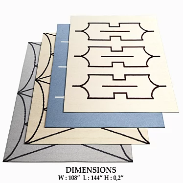 Lune Dote White Ardesia Silver Rugs 3D model image 1 