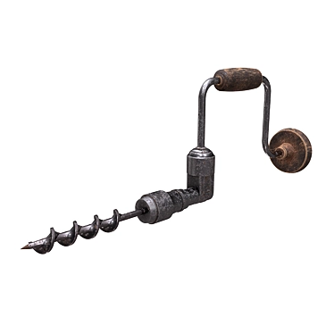 Vintage Hand Drill | Antique Manual Tool 3D model image 1 