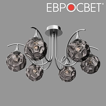 Eurosvet OM Ceiling Chandelier with Glass Shades 3D model image 1 