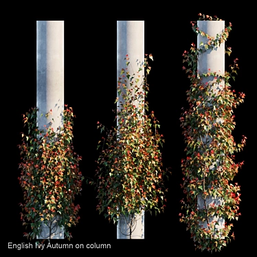 Autumn English Ivy Column Décor 3D model image 1 
