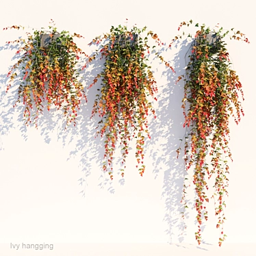 Cascading Ivy in Hanging Pot 3D model image 1 