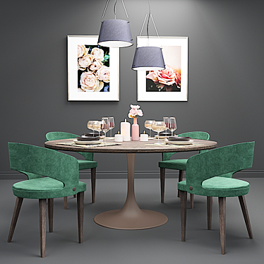 Elegant Table Setting Set 3D model image 1 