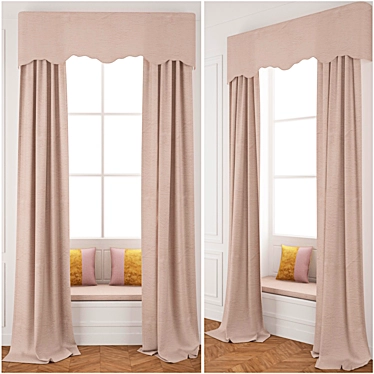 Elegant Pelmets for Luxurious Curtains 3D model image 1 