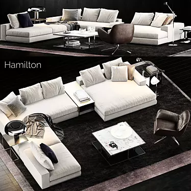 Modern Minotti Hamilton Sofa: Elegant & Comfortable 3D model image 1 