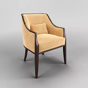 Luxurious Mahogany Semi-Seat by Fratelli Barri MESTRE 3D model image 1 