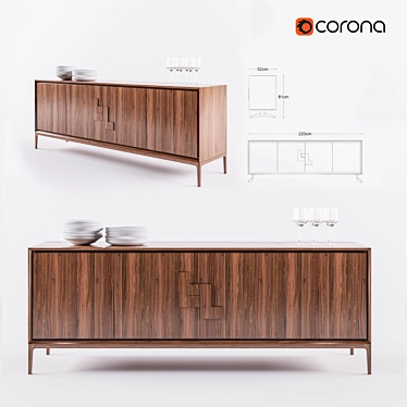 Neva Console: Stylish Stand for Modern Living 3D model image 1 