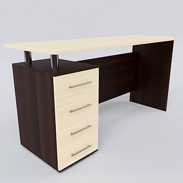 Modern Compact Computer Desk 3D model image 1 