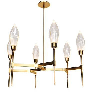 Elegant Rock Crystal Chandelier 3D model image 1 