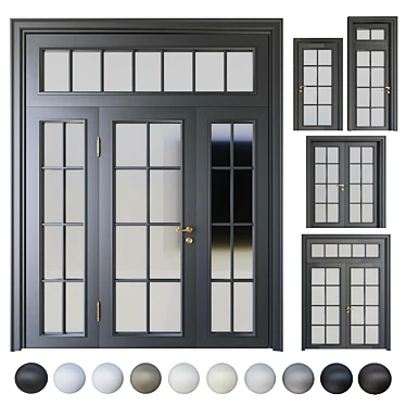 Paris Collection French Doors 3D model image 1 