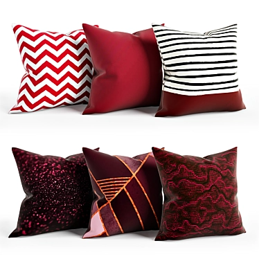 Luxury Ruby Cushion Set 3D model image 1 