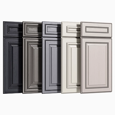 Solid Square Raised Panel Cabinet Doors 3D model image 1 