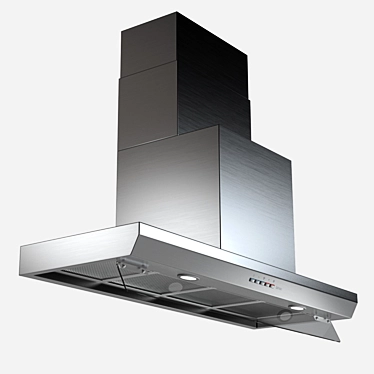 Sleek Virgola Hood: Tempered Glass, LED Lighting 3D model image 1 