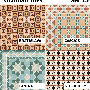 Victorian Tiles Set - Bratislava, Cascais, Sintra, Stockholm 3D model image 1 