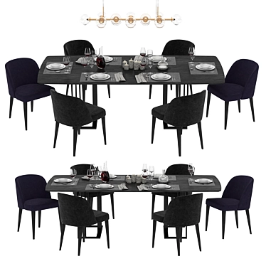 Minimalist Dining Set: Meridiani 3D model image 1 