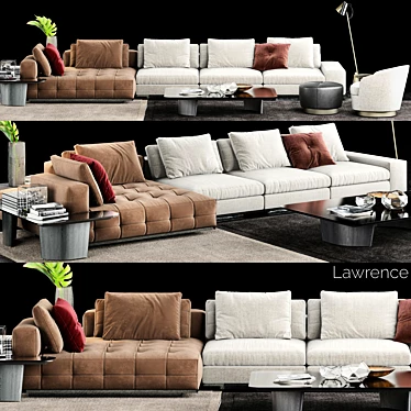 Minotti Lawrence Sofa: Timeless Elegance for your Living Space 3D model image 1 