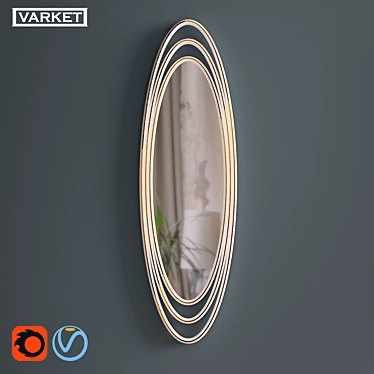 Saturn City Ivory Mirror - Elegant Reflection 3D model image 1 