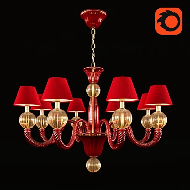 Elegant "Amalia" Murano Glass Chandelier 3D model image 1 