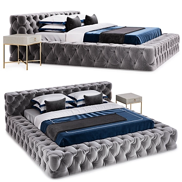 Bold Satin Bed | Stylish RH Bed 3D model image 1 