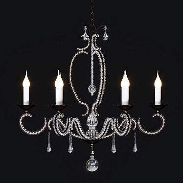 Elegant Martigny Chandelier - Gold & Bronze 3D model image 1 