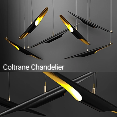 Sleek Black Chandelier for Modern Interiors 3D model image 1 