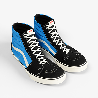 Poly Mid Vans: Sleek Hi-Top Shoes 3D model image 1 