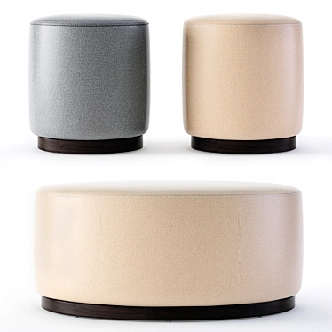 Swivel Leather Ottoman: Stylish and Functional 3D model image 1 