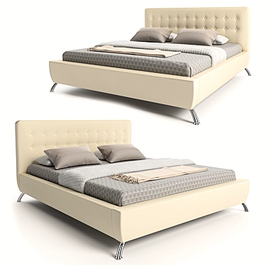 Baxton Elizabeth Bed: Elegant and Timeless Design. 3D model image 1 