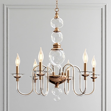 Ethereal blown glass chandelier 3D model image 1 