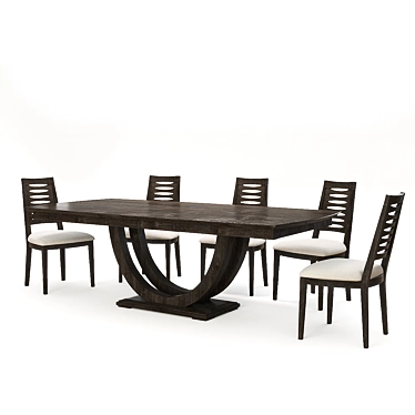 Continental U Base Table Set 3D model image 1 