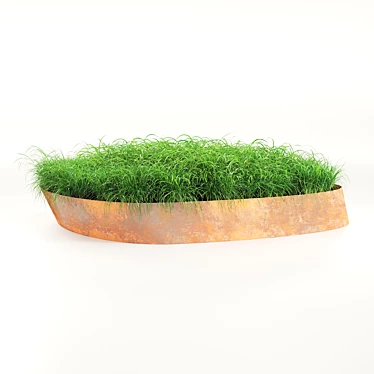 Sculpted Sand Steel Planter 3D model image 1 