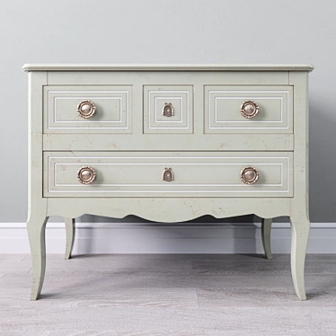 Beechwood Transition Chest - Antique Metal Handles 3D model image 1 