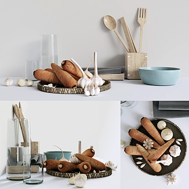 Scandinavian Kitchen Decor Set 3D model image 1 