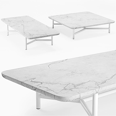 Elegant Nesso Paola Lenti Marble Coffee Table 3D model image 1 