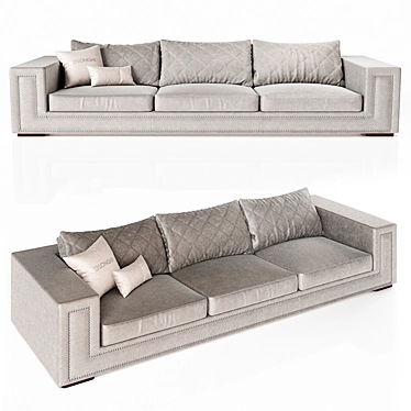 Luxurious Helmut Sofa: Elegant 3-Seater in Grey Velvet 3D model image 1 