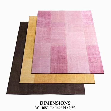 Kinnasand Hemp Plain Rugs 3D model image 1 