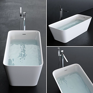 Sleek Freestanding Aquatek Bathtub 3D model image 1 