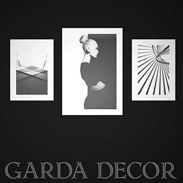 Black and White Poster Set 3D model image 1 