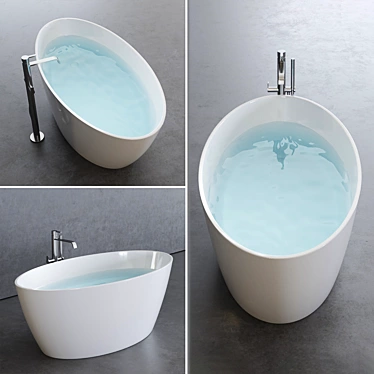 Luxury Freestanding Oval Lake Bathtub 3D model image 1 