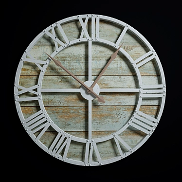 Rustic Gray Oversize Wall Clock 3D model image 1 