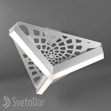 Title: Sleek Tri-Segment Pendant Light 3D model image 1 