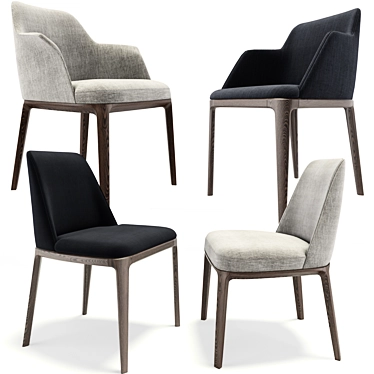 Elegant Chair Set - Grace and Sophie 3D model image 1 